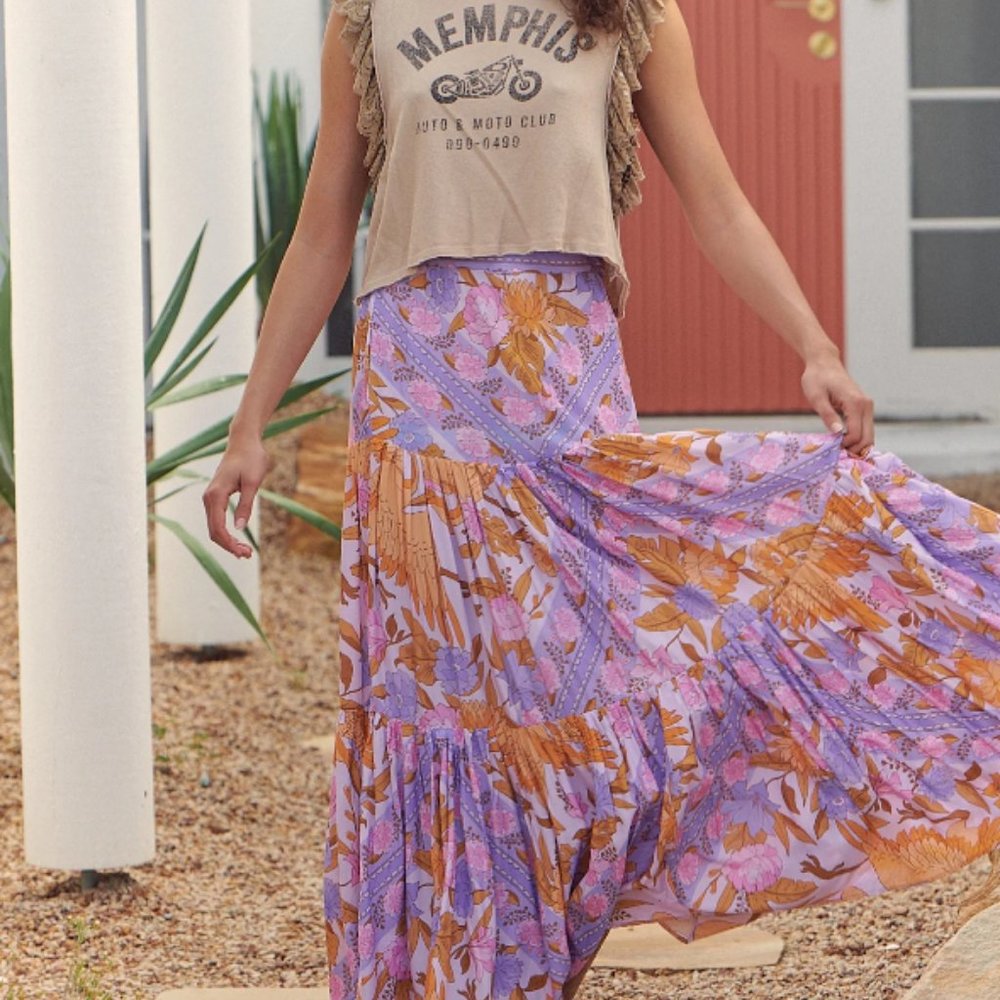Jaase Journey Maxi Skirt Lucia Print XL BNWT Tropical Floral print w/pockets!! - Picture 5 of 14